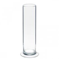 Prodotto Vaso in vetro con base, trasparente, Ø6cm, H25cm