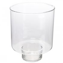 Vaso in vetro con piede Lanterna ROY decoro vetro Ø16cm H20cm