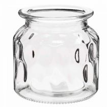 Prodotto Vaso in vetro con motivo, lanterna in vetro trasparente H11cm Ø11cm