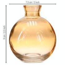 Prodotto Vasi in vetro a bulbo mini vasi decorativi arancioni Ø7,5cm H9cm 6 pezzi