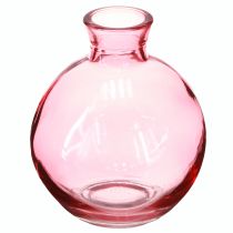 Prodotto Vasi in vetro rosa a forma di bulbo, mini vasi retrò Ø7,5 cm H9 cm, 6 pezzi