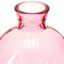 Prodotto Vasi in vetro rosa a forma di bulbo, mini vasi retrò Ø7,5 cm H9 cm, 6 pezzi
