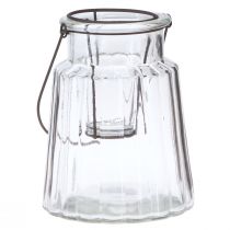 Prodotto Lanterna in vetro lanterna con manico in vetro trasparente Ø14cm H18cm