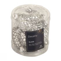 Prodotto Coni natalizi coni in vetro decorazione in vetro argento H6,5 cm 10 pezzi