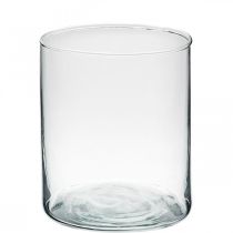 Vaso rotondo in vetro, cilindro in vetro trasparente Ø9cm H10.5cm