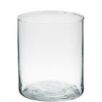 Prodotto Vaso rotondo in vetro, cilindro in vetro trasparente Ø9cm H10,5cm