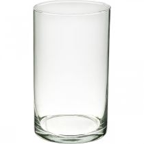 Prodotto Vaso rotondo in vetro, cilindro in vetro trasparente Ø9cm H15,5cm