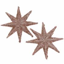 Prodotto Stella glitter oro rosa 10 cm 12 pezzi