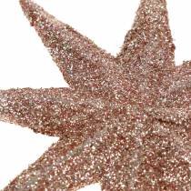 Prodotto Stella glitter oro rosa 10 cm 12 pezzi