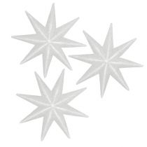 Stella glitterata bianca 10cm 12 pezzi