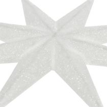 Prodotto Stella glitterata bianca 10cm 12 pezzi
