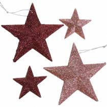 Prodotto Stella glitter rosa mix 9,5/5 cm 18 pz