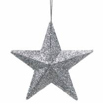Prodotto Stella glitter argento 9,5/5 cm 18 pz