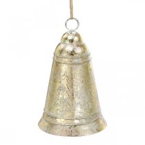 Amosfun Campane a mano in metallo 2 pezzi set campanello per chiamate ristorante servizio festival decorazioni per cene di Natale argento dorato 