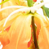 Prodotto Fiore artificiale Gloriosa arancione con steli lunghi per vasi, 80 cm, 3 pezzi