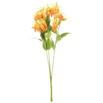 Prodotto Fiore artificiale Gloriosa arancione con steli lunghi per vasi, 80 cm, 3 pezzi