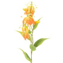 Prodotto Fiore artificiale Gloriosa arancione con steli lunghi per vasi, 80 cm, 3 pezzi