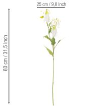 Prodotto Fiore artificiale Gloriosa, bianco e giallo, elegante ramo fiorito decorativo, 80 cm, 3 pezzi