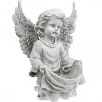 Tomba Angelo Figura Angelo Bagno per uccelli Decorazione tomba H26cm