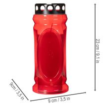 Prodotto Candela funeraria rossa, coperchio nero, candela commemorativa 4 giorni 23 cm