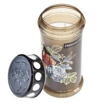 Prodotto Candele per tomba, luci per tomba marroni, fiori, Ø7,5 cm, altezza 16,5 cm, 6 pezzi