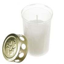 Prodotto Candele gravi oro bianco Ø5,5 cm H11,5 cm 24 ore 12 pezzi