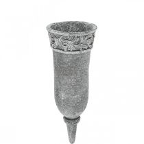 Ornamenti funerari Fiori in lutto Vaso funerario con picchetto L24cm