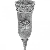 Ornamenti tombali Fiori in lutto Vaso tombale con angelo L29,5cm