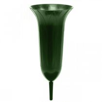 Prodotto Vaso per tomba Vaso verde scuro 42 cm Ornamenti per tomba Fiori funebri 5 pezzi