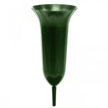 Vaso tombale 42 cm vaso verde scuro decorazione tomba lutto floristica 5 pezzi