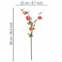 Prodotto Ramo artificiale di melograno, ideale come decorazione da tavola con frutti, 68 cm.