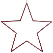 Prodotto Grandi stelle decorative rosse per appendere stelle con glitter 24 cm 6 pz