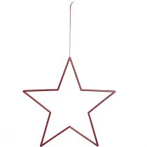 Prodotto Grandi stelle decorative natalizie rosse con brillantini da appendere, 24 cm, set da 6