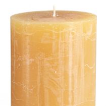 Prodotto Set di candele a colonna XXL, color miele, crea un'atmosfera accogliente, 85x200 mm, durata di combustione 100 ore, confezione da 2
