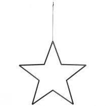 Prodotto Grandi stelle pendenti nere glitterate, Ø24cm, decorazioni natalizie e per feste, set da 6