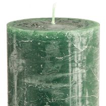 Prodotto Set di 2 candele a colonna, verde scuro, 85x200 mm – Candele decorative eleganti e durature per un'atmosfera suggestiva