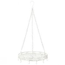 Prodotto Vassoio decorativo da appendere in metallo con ganci in bianco Ø29,5 cm H55 cm