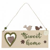 Prodotto Decorazione per finestra, decorazione da appendere, cartello in legno Sweet Home, 25 cm, 2 pezzi