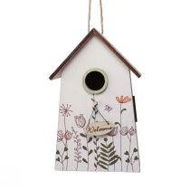 Decorazione da appendere, decorazione primaverile, decorazione per casetta per uccelli, nido, verde bianco, 19 cm