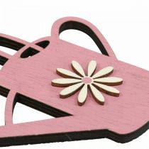 Prodotto Decorazione da appendere annaffiatoio in legno deco gancio deco rosa 14x12cm 6 pezzi