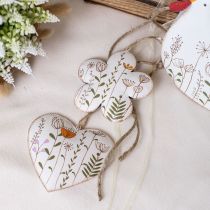 Prodotto Decorazione da appendere decorazione in metallo cuori e fiori bianchi 10 cm 4 pz