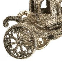 Decorazione da appendere Carrozza natalizia con glitter 11x5x8,5cm