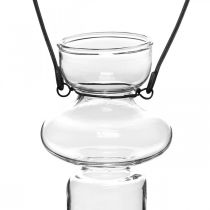 Mini vasi in vetro vaso sospeso staffa in metallo decorazione in vetro H10,5 cm 4 pezzi