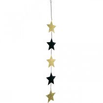 Decorazione natalizia ciondolo stella dorato nero 5 stelle 78cm