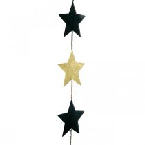 Decorazione natalizia ciondolo stella dorato nero 5 stelle 78cm