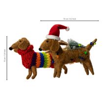 Prodotto Ornamenti decorativi a forma di bassotto per albero di Natale, 16 cm, 2 pezzi