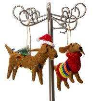 Prodotto Ornamenti decorativi a forma di bassotto per albero di Natale, 16 cm, 2 pezzi