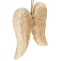 Prodotto Ciondolo a forma di ala d'angelo in legno, decorazione da appendere, 12 cm