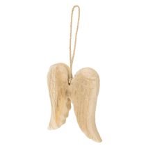 Prodotto Ciondolo a forma di ala d'angelo in legno, decorazione da appendere, 12 cm