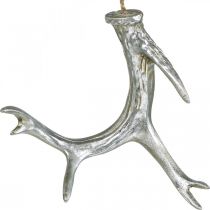 Ciondolo natalizio deco antler avvento argento 15cm 4pz